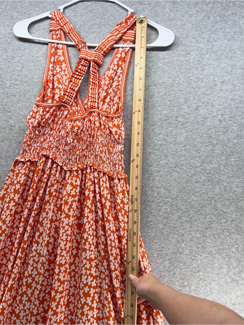 Max Studio Orange and White Floral Maxi Dress - Picture 10 of 11